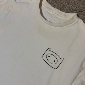 Adventure Time Finn the Human White Graphic T-Shirt Kids Youth Large Cartoon Net